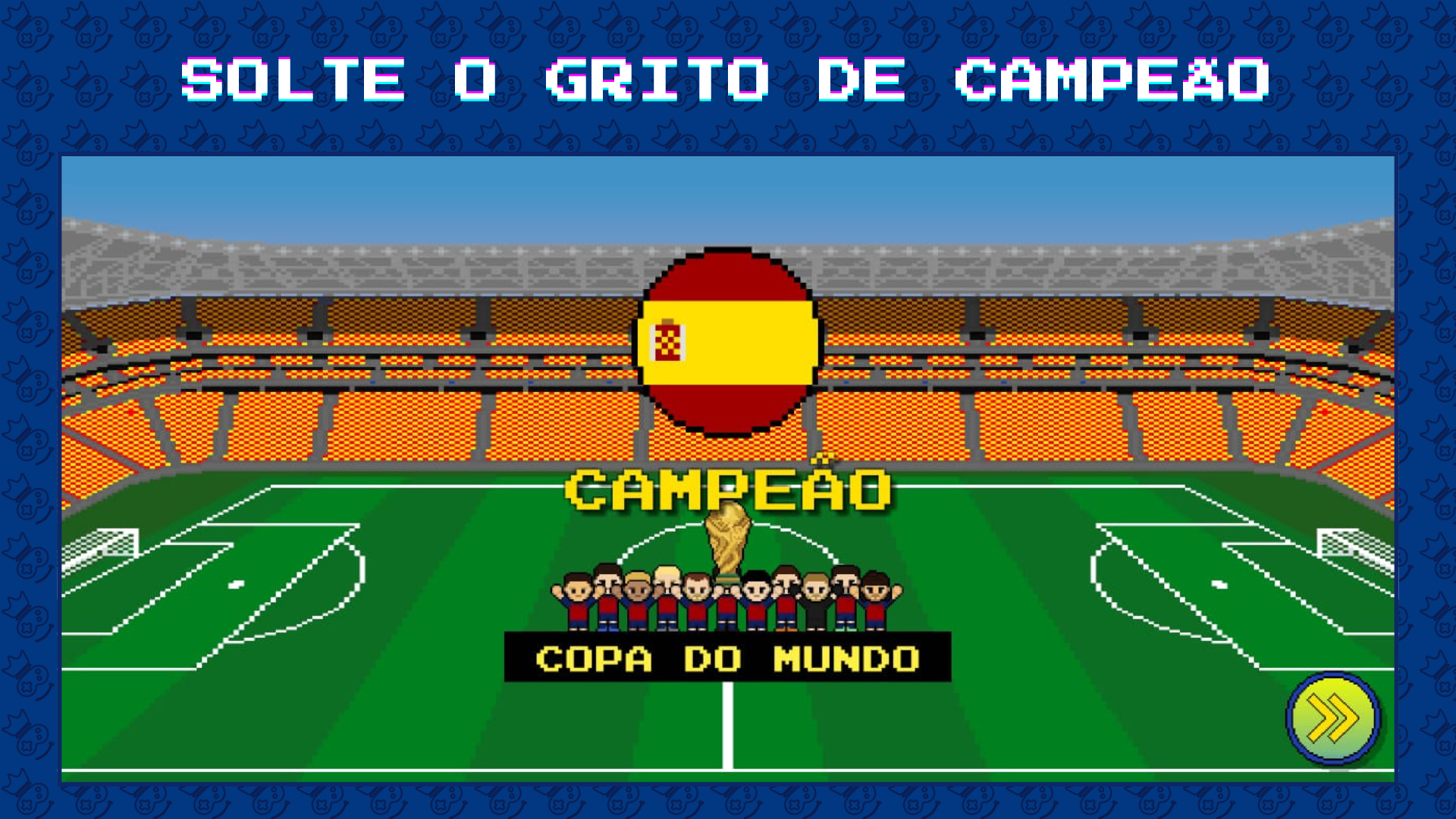 Gameplay de cobrança de pênalti no Olha a Batida